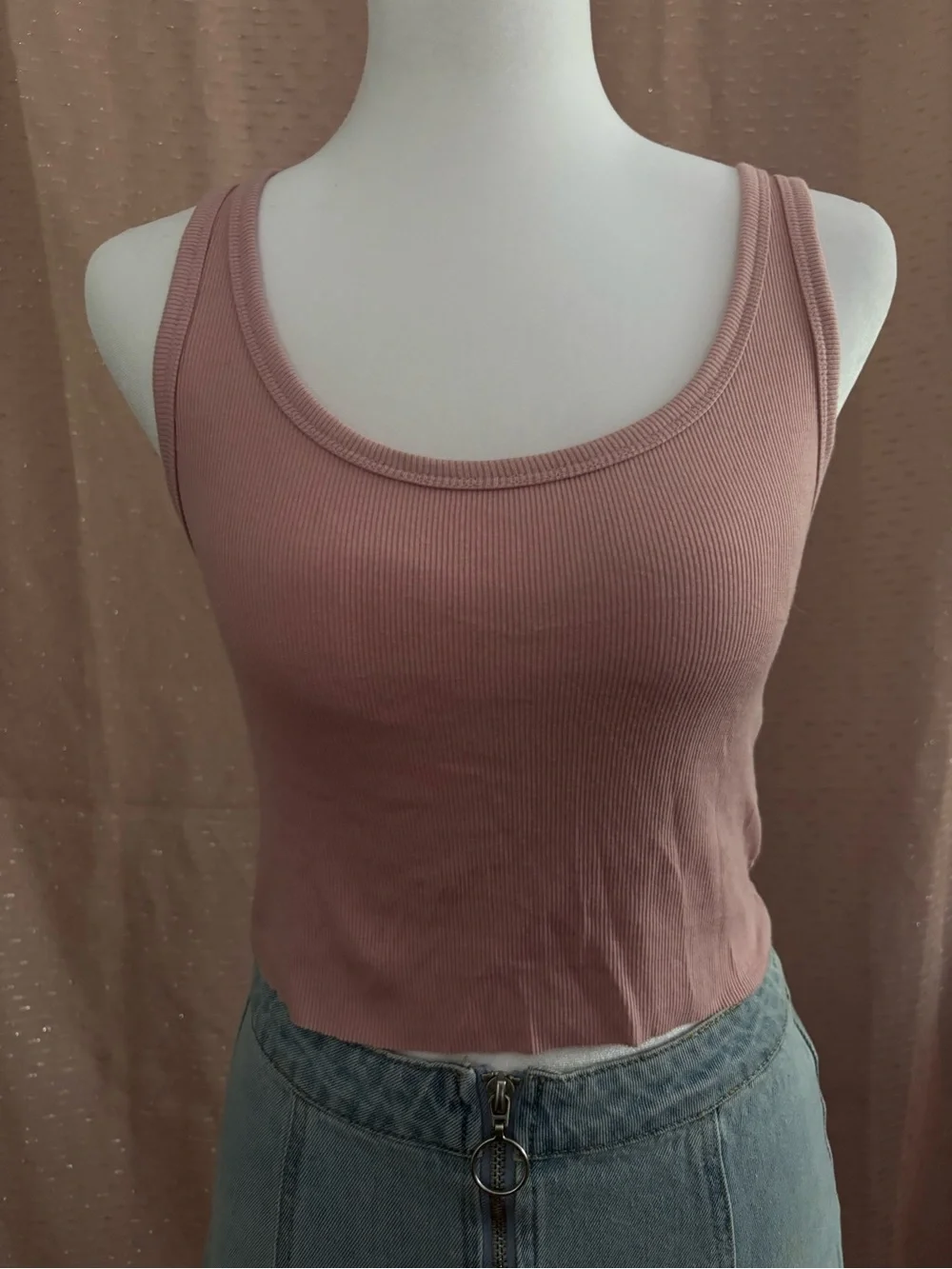 Forever 21 Dusty Rose Ribbed Tank Top